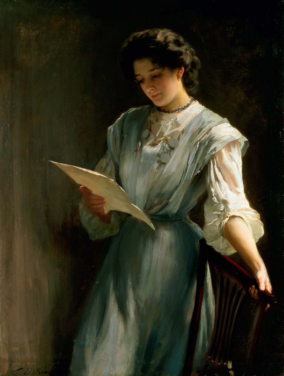 Læsning af brevet af Thomas Benjamin Kennington