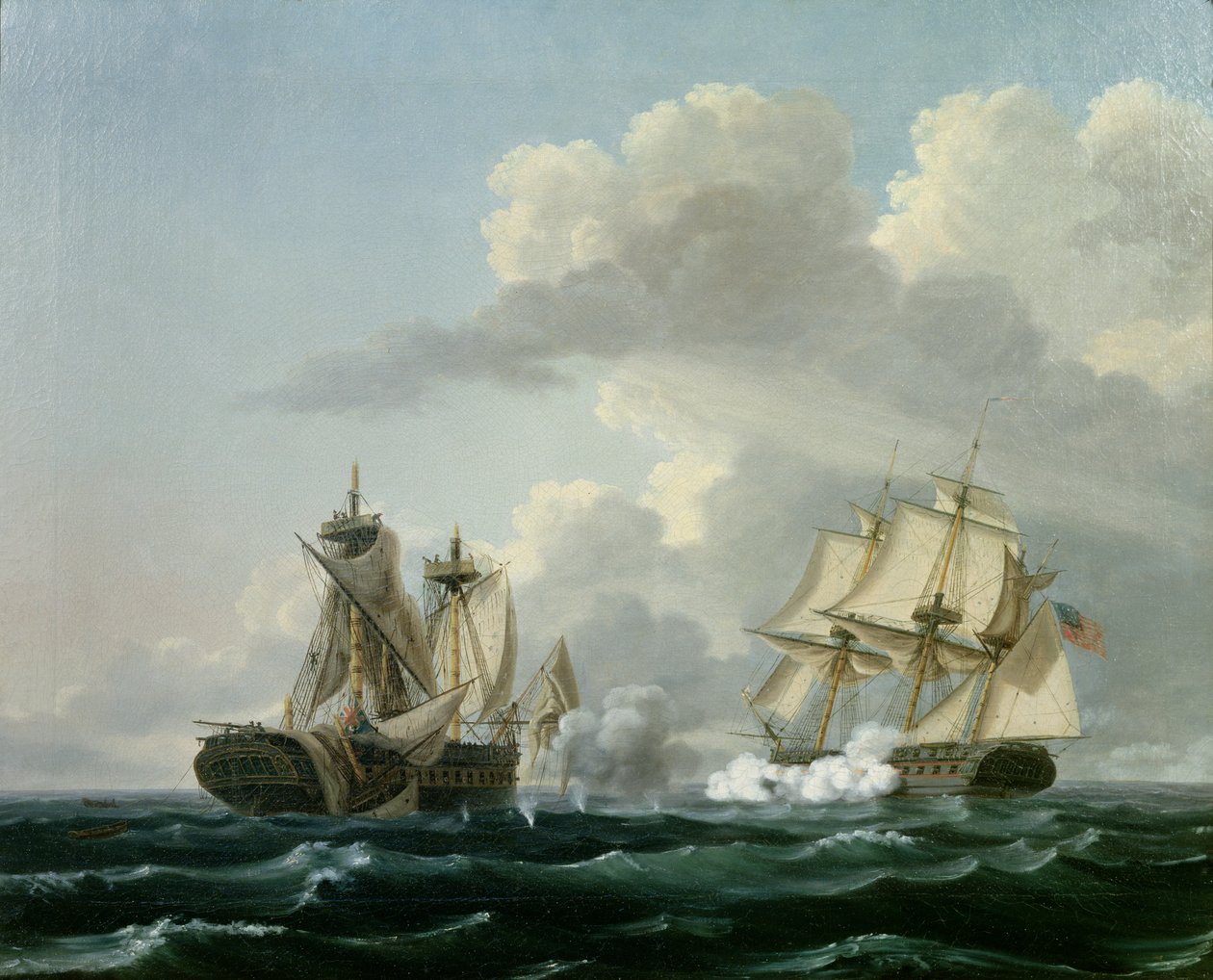 USS United States og HMS Macedonian 25. oktober 1812 af Thomas Birch