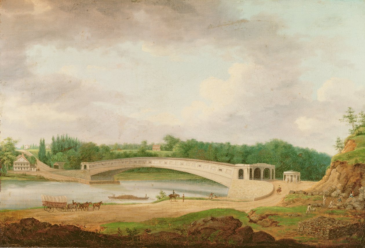 Upper Ferry Bridge ved Fairmount af Thomas Birch