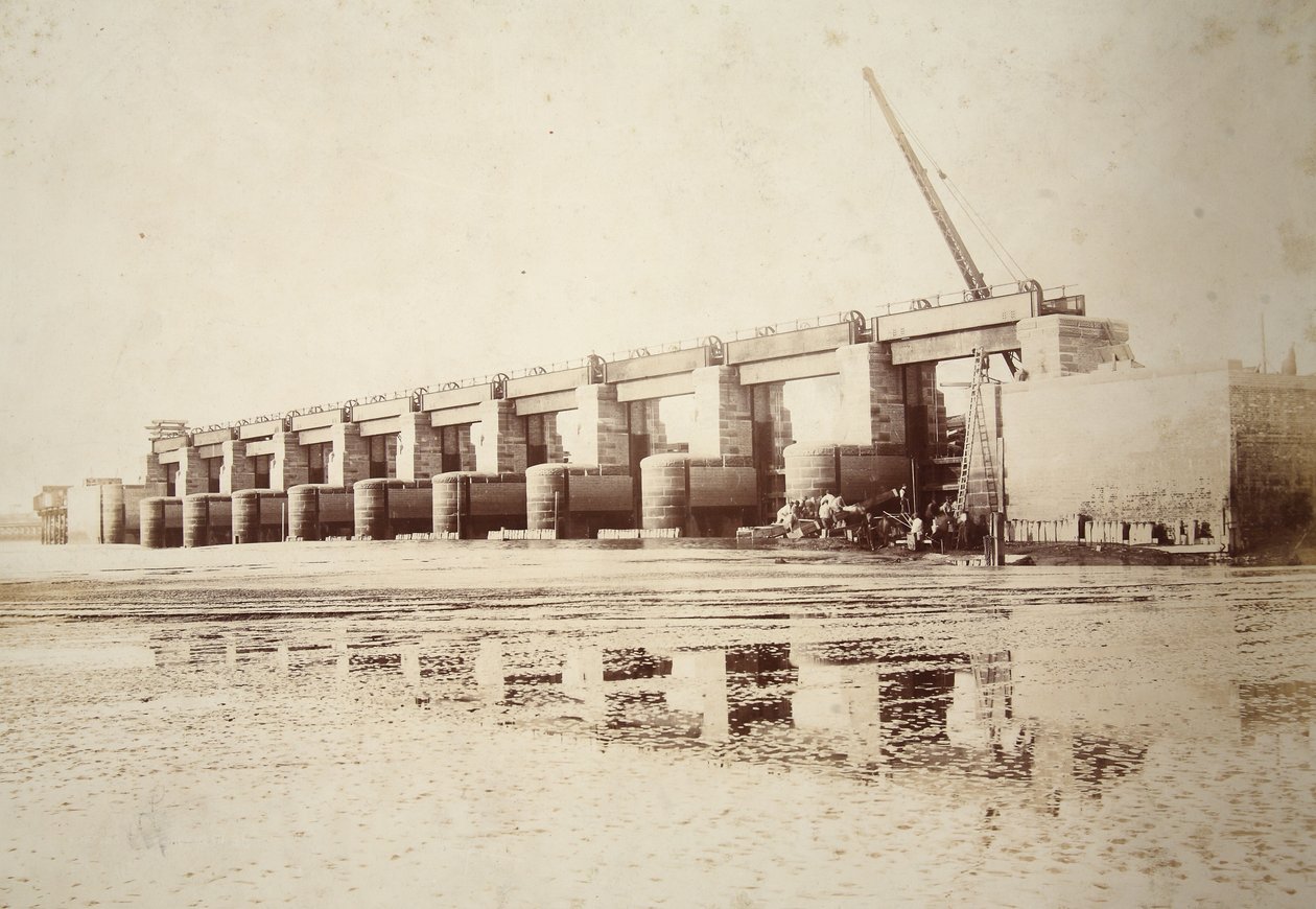 Sluses ved Weston, største i verden (sepia foto) af Thomas Birtles