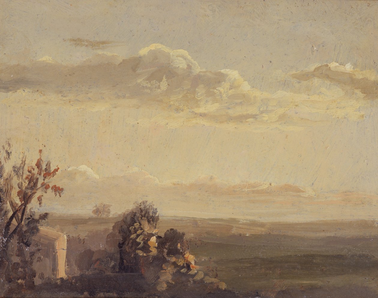 Et landskabsstudie (verso af 261371) af Thomas Churchyard