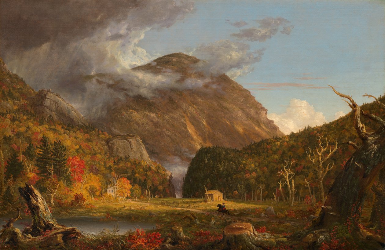 Udsigt til det bjergpas, der kaldes de hvide bjerges hak (Crawford Notch) af Thomas Cole