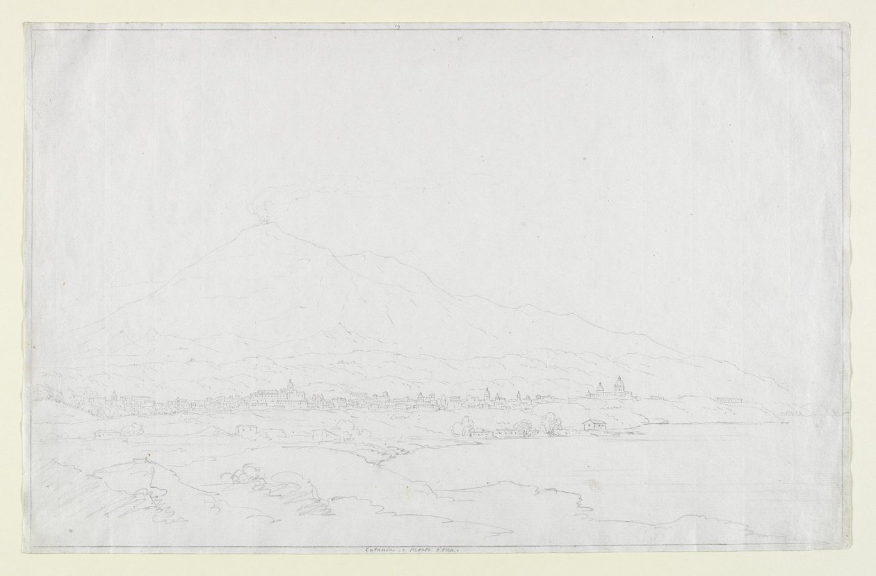 Catania og Etna, Sicilien, ca.1832 af Thomas Cole