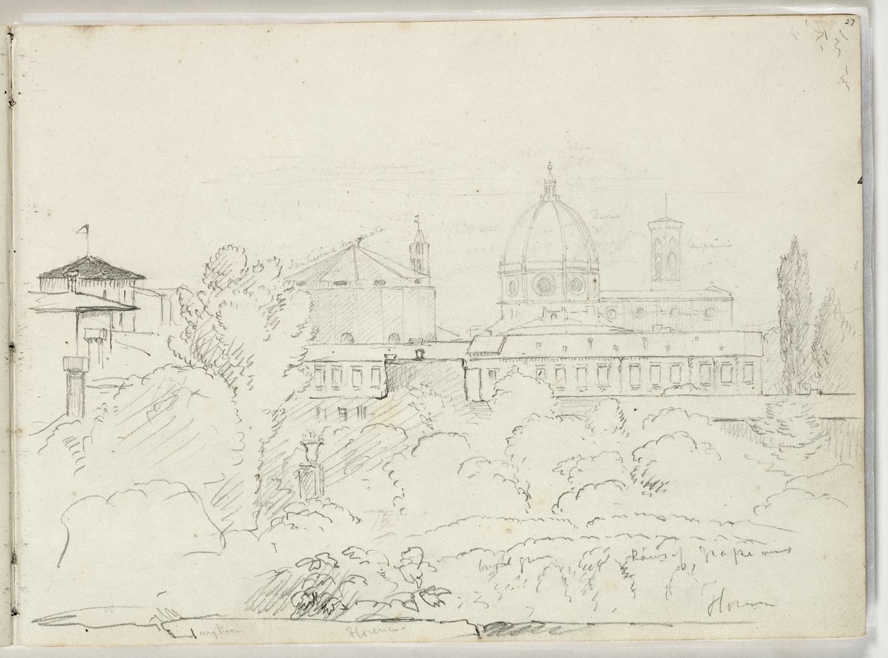 Firenze med udsigt over Duomo og Campagnale, 1831 af Thomas Cole