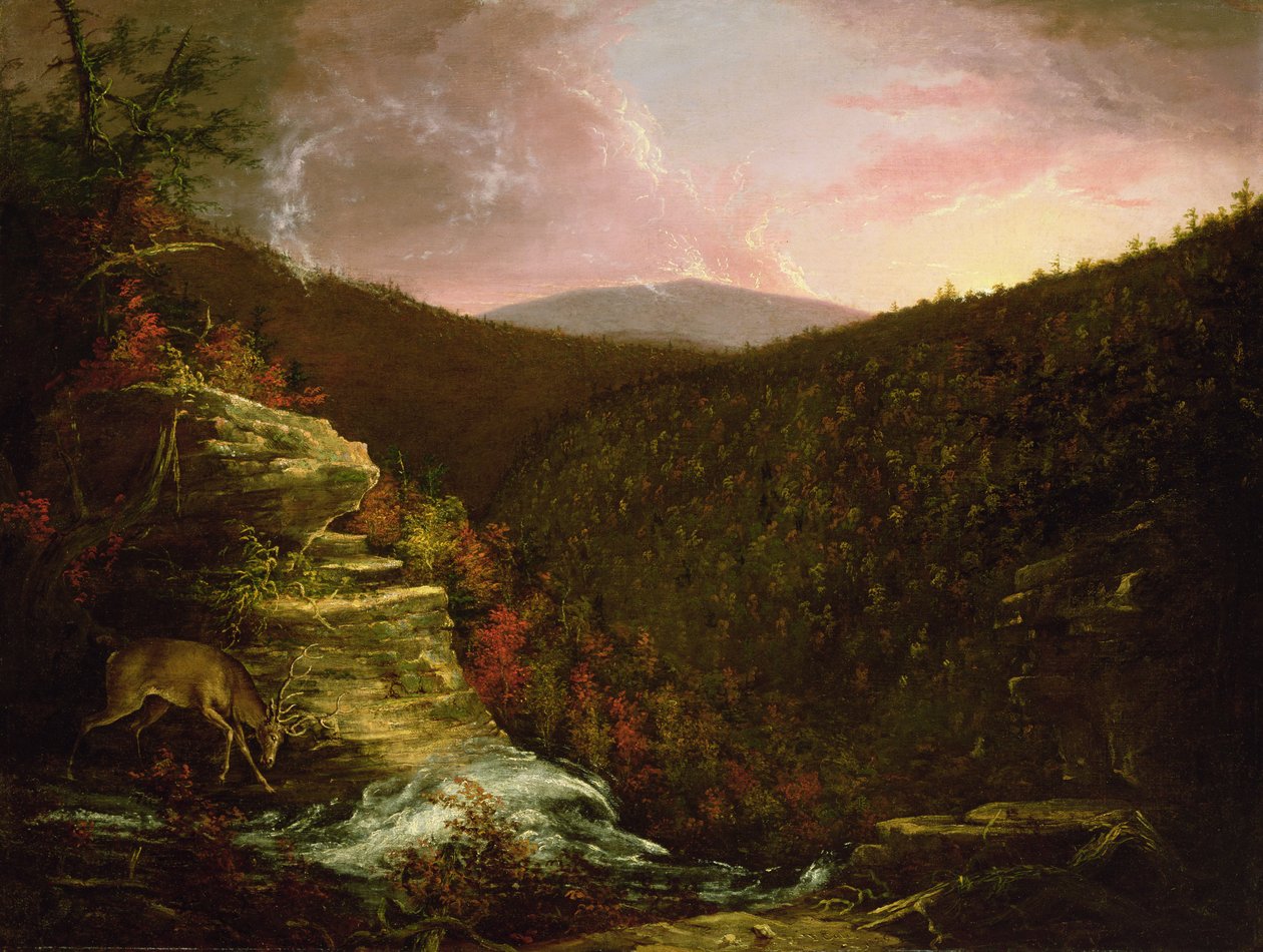 Fra toppen af Kaaterskill Falls, 1826 af Thomas Cole