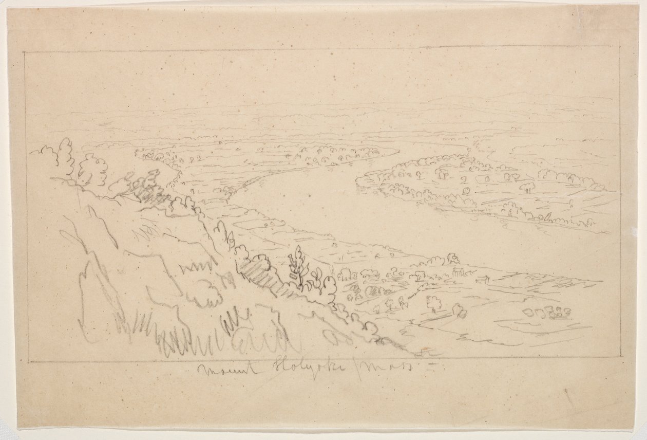 Mount Holyoke, Massachusetts (grafit på kalkerpapir) af Thomas Cole