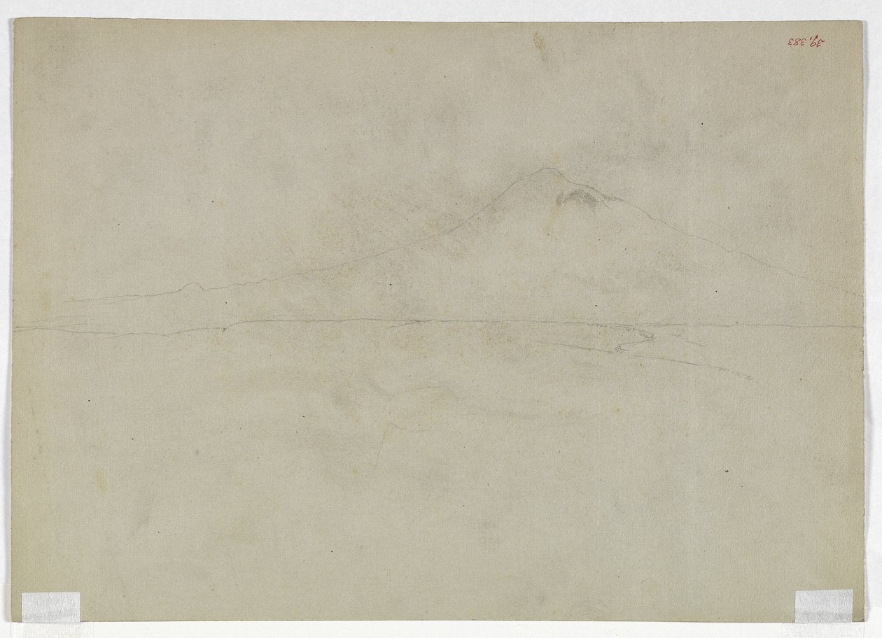 Mountain View (blyant på grønt vævet papir) af Thomas Cole