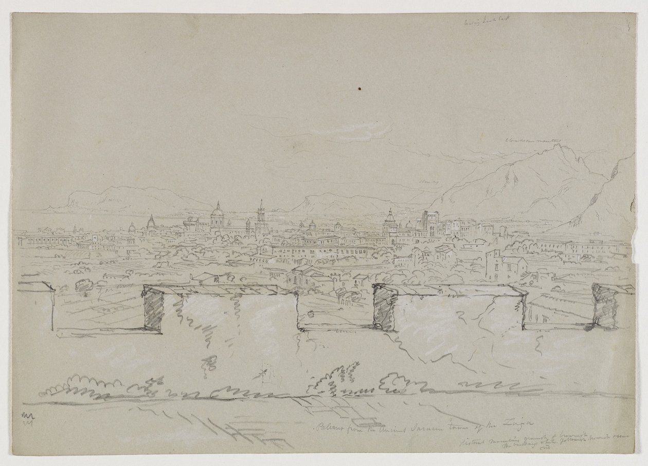 Palermo, Sicilien, fra det gamle saracenertårn Zisa, 1842 af Thomas Cole