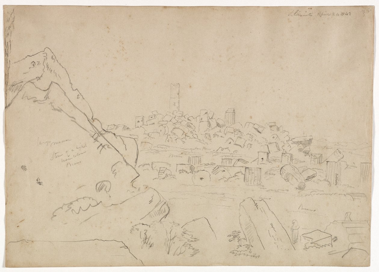 Selinute, Sicilien, 1842 af Thomas Cole