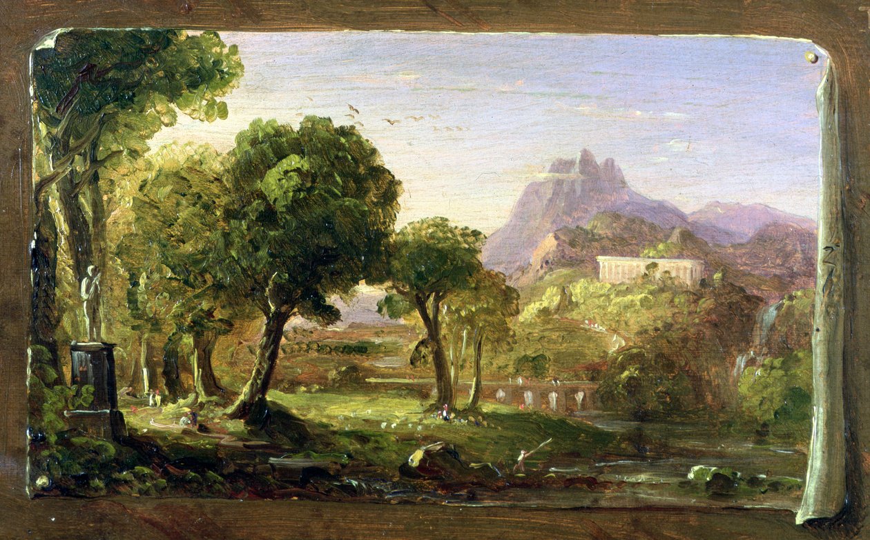 Studie til Dream of Arcadia, 1838 af Thomas Cole
