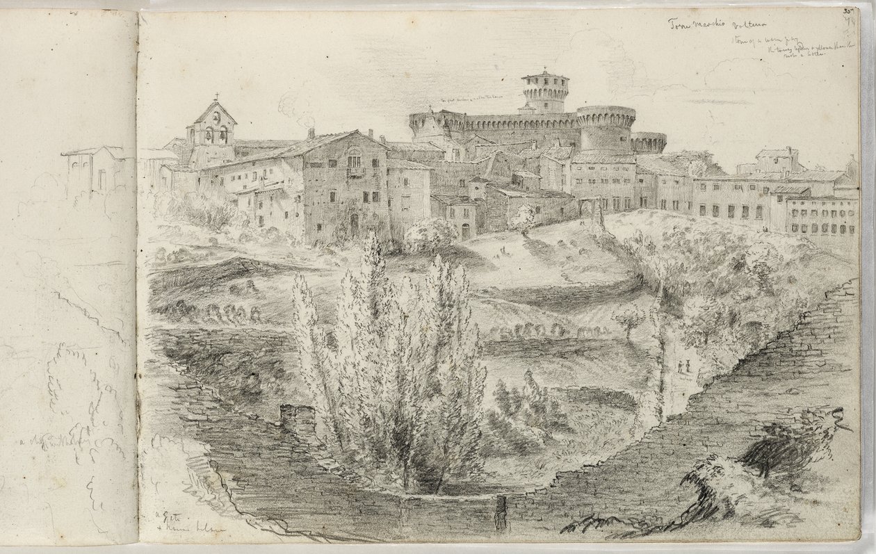 Rocca Nuova (eller Torre Maschio, Volterra) ca. 1831 af Thomas Cole