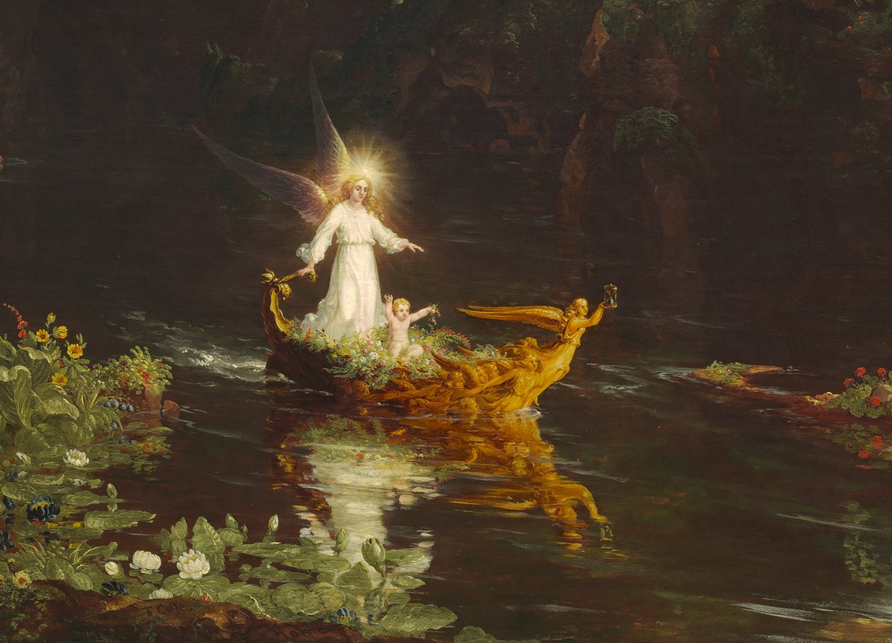 The Voyage of Life: Childhood (detalje) 1842 af Thomas Cole