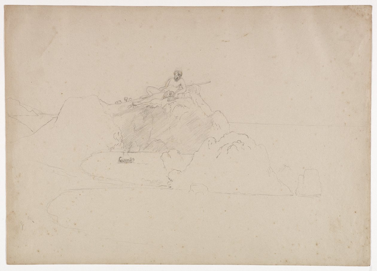Ulysses og hans ledsagere ankommer i bugten pæn Polyphemus-hule, ca. 1842 af Thomas Cole