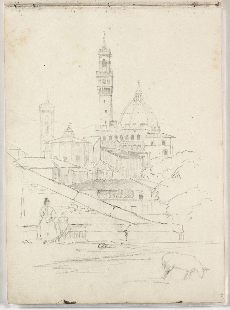 Uden titel (delvis udsigt over Firenze) 1831 af Thomas Cole