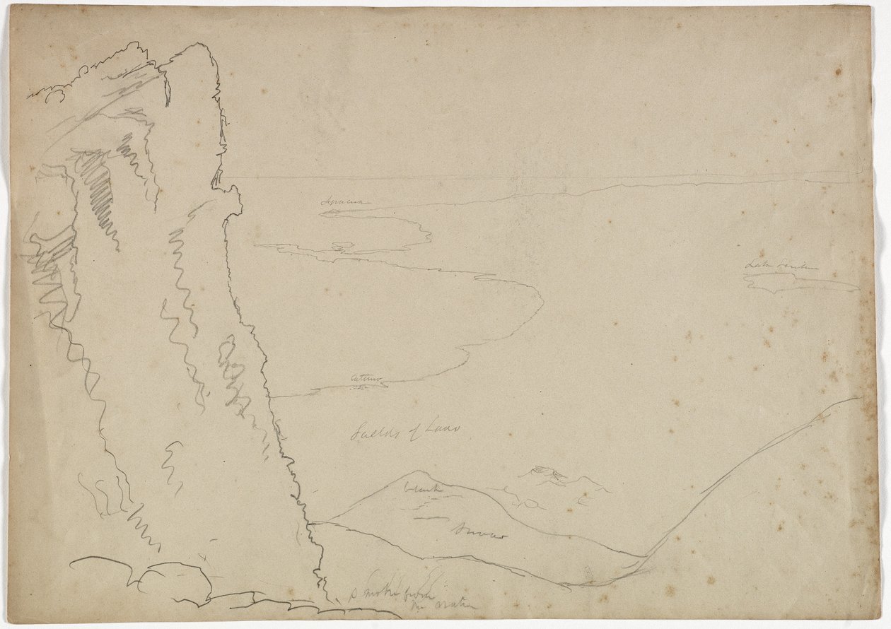Udsigt mod syd fra Etna, Sicilien, 1842 af Thomas Cole