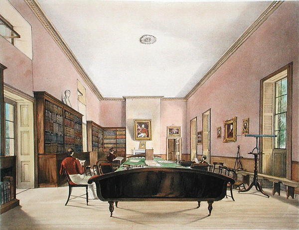 The Upper Room of the Gibraltar Garrison Library, illustreret i Select Views of the Rock and Fortress of Gibraltar af J.M. Carter, 1845 (se også 224299) af Thomas Colman Dibdin