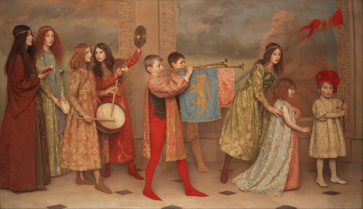 En barndomskonkurrence af Thomas Cooper Gotch