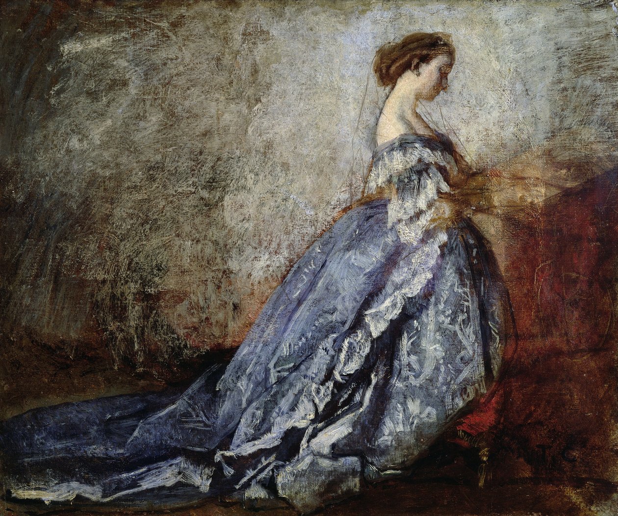 Portræt af kejserinde Eugenie af Frankrig (1826-1920) af Thomas Couture