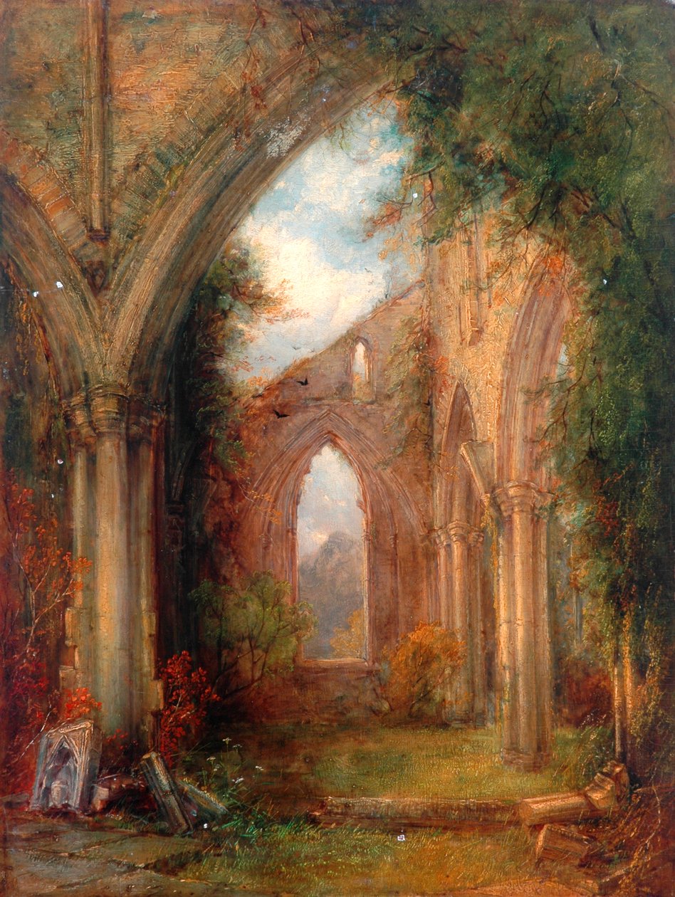 En del af ruinerne af Tintern Abbey af Thomas Creswick