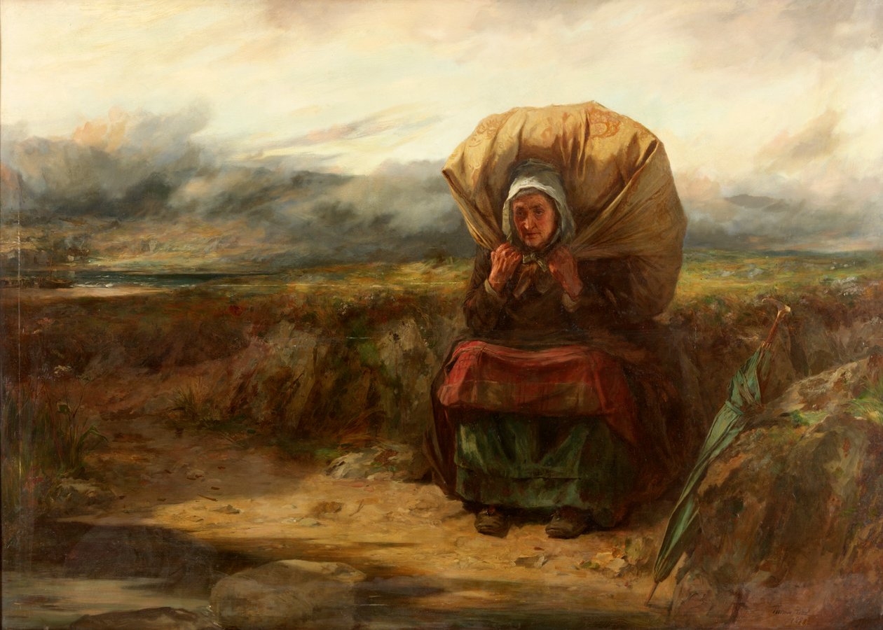 Og med mange års byrde, 1888 af Thomas Faed