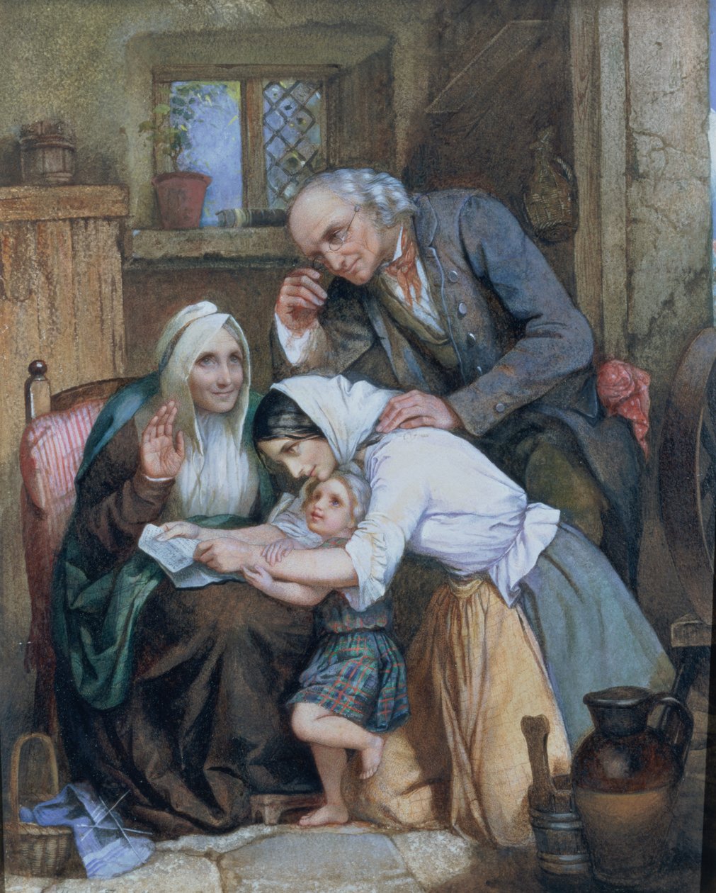 Gode nyheder, 1863 af Thomas Faed