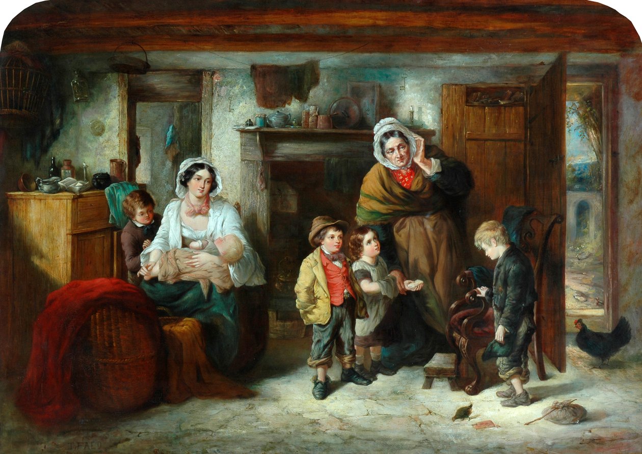 The Mitherless Bairn, 1851-93 af Thomas Faed