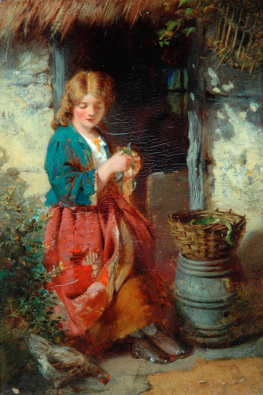 Kvinde ved en hyttedør, 1851-93 af Thomas Faed