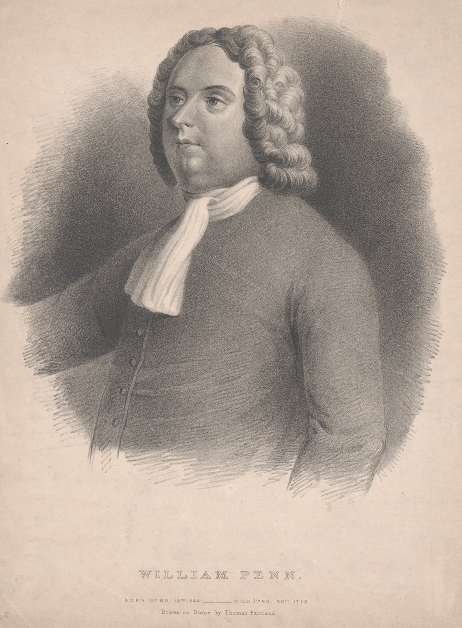 William Penn litho af Thomas Fairland