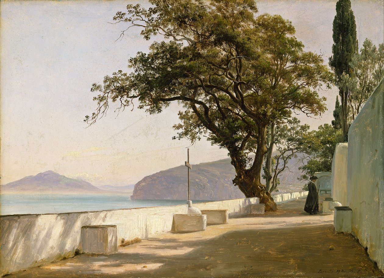Terrasse med egetræ, Sorrento af Thomas Fearnley
