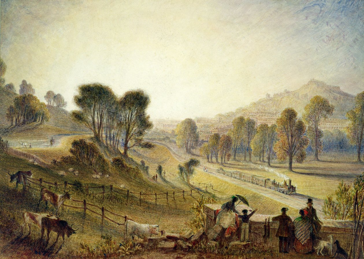 Bath fra Bathampton, 1840-45 af Thomas Francis Dicksee