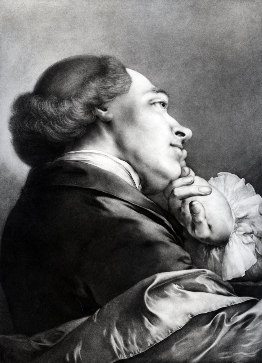 Mand i profil, 1760 (mezzotint) af Thomas Frye