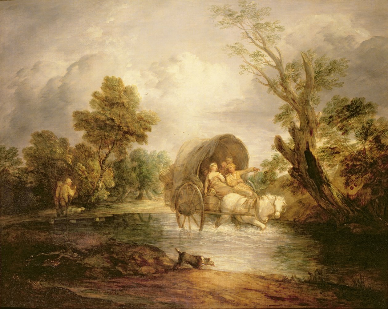 En landevogn, der krydser en Ford, ca. 1786 af Thomas Gainsborough