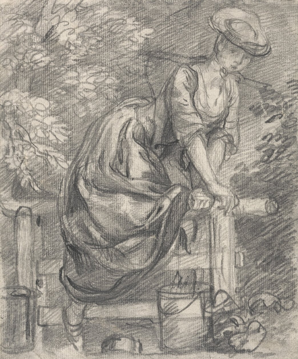 En Mælkepige, der bestiger en Stile af Thomas Gainsborough