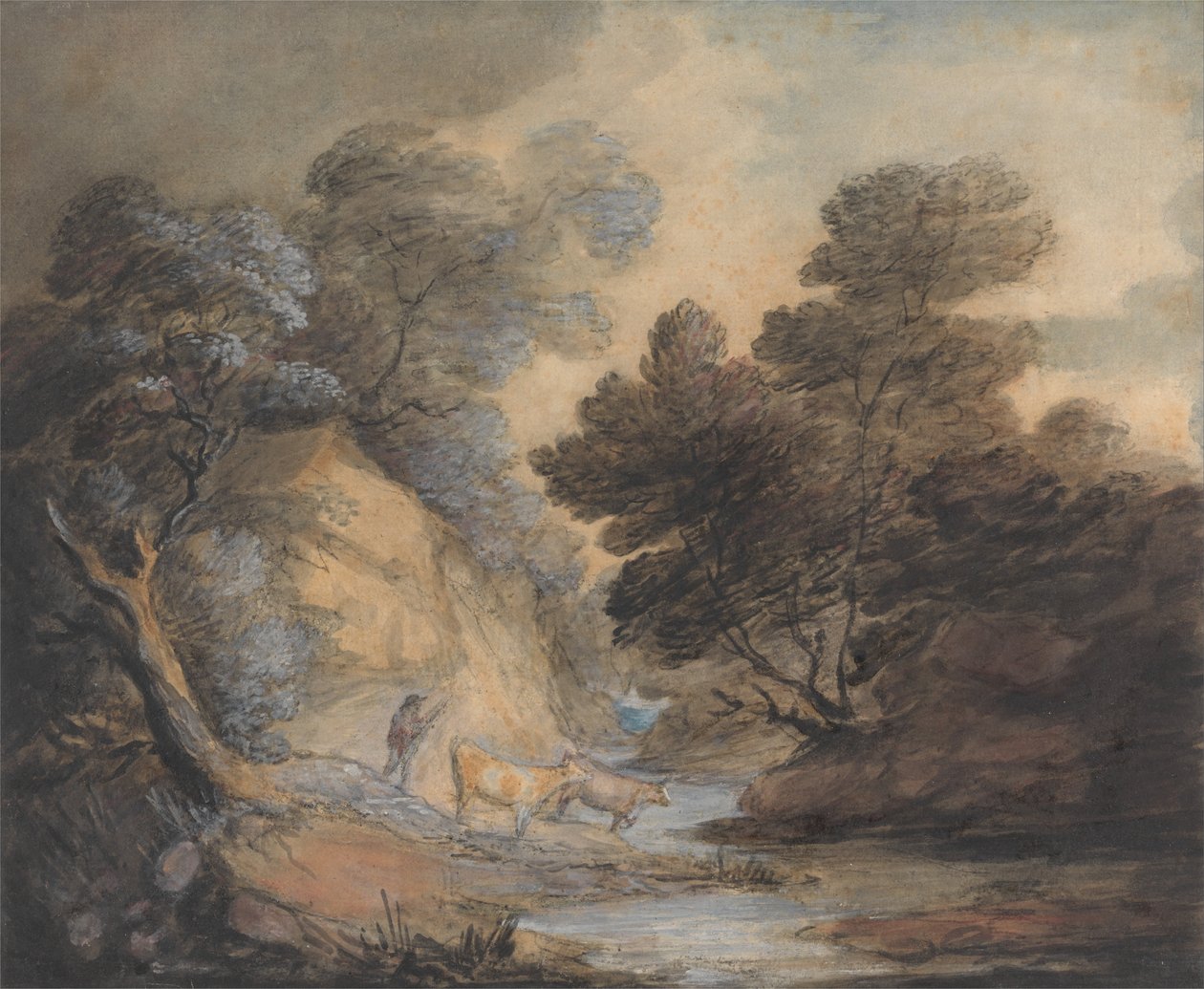 Kvægvanding ved en å af Thomas Gainsborough