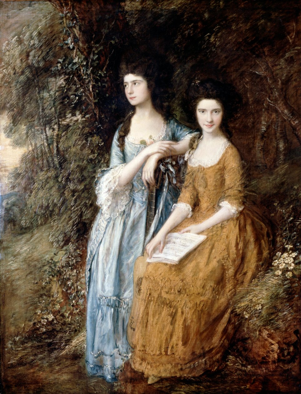 Elizabeth og Mary Linley af Thomas Gainsborough