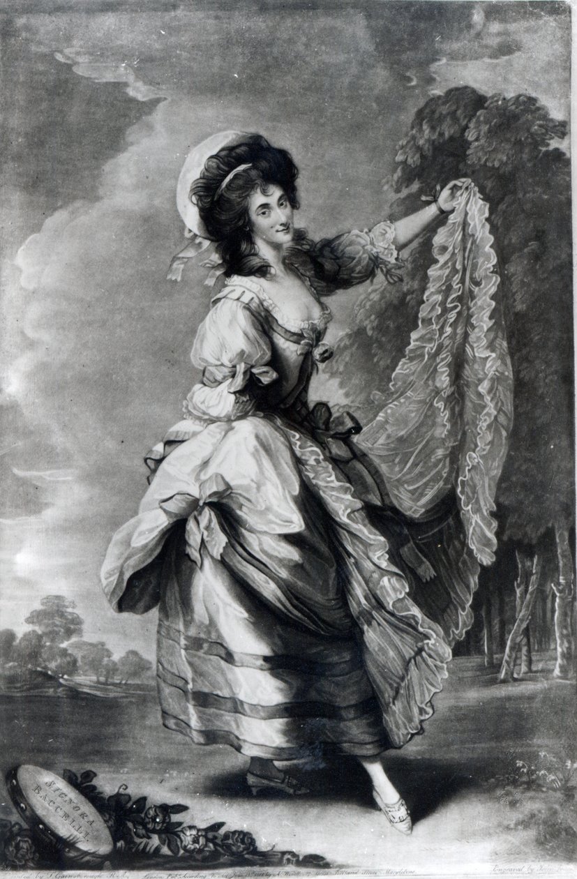 Giovanna Baccelli, graveret af John Jones (mezzotint) af Thomas Gainsborough