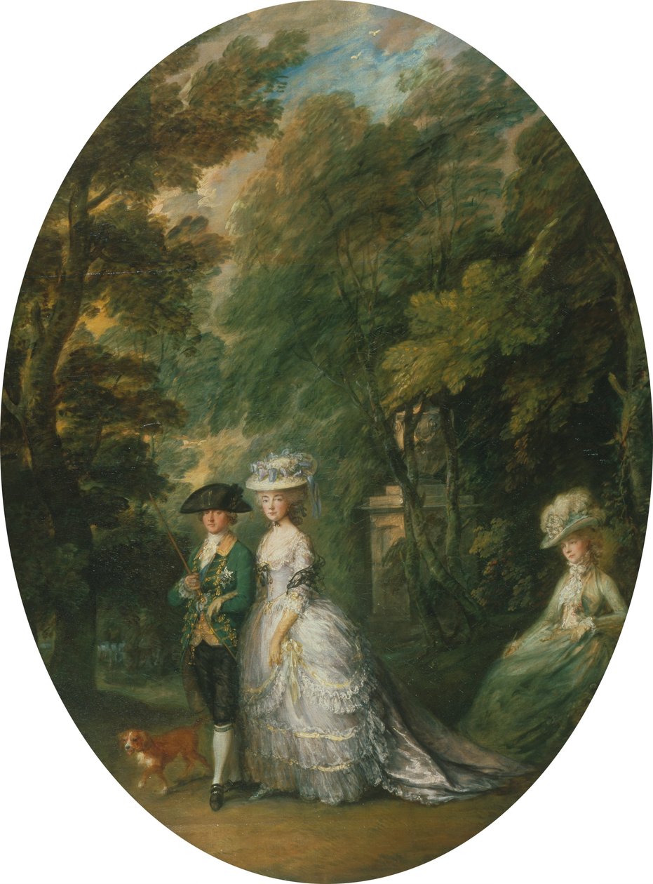 Henry, hertug af Cumberland (1745-90) med hertuginden af Cumberland (1743-1808) og Lady Elizabeth Lu ... af Thomas Gainsborough