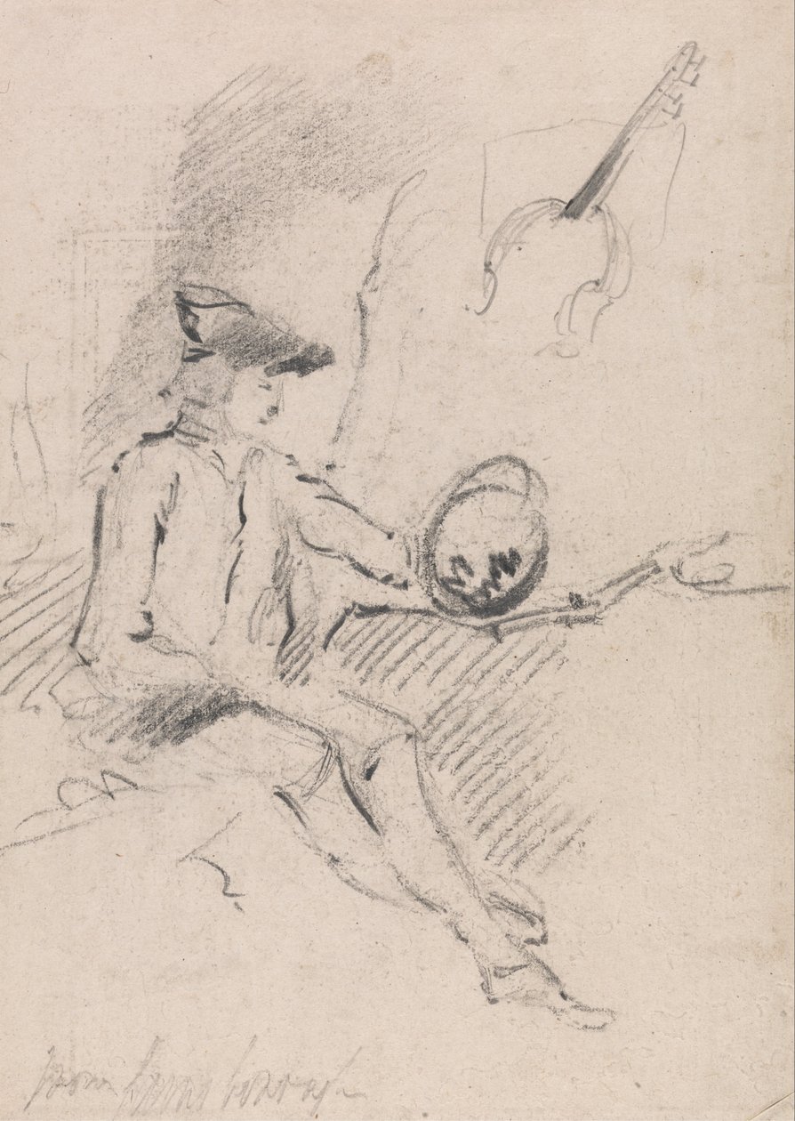 Mand, der holder et Claude Glass af Thomas Gainsborough