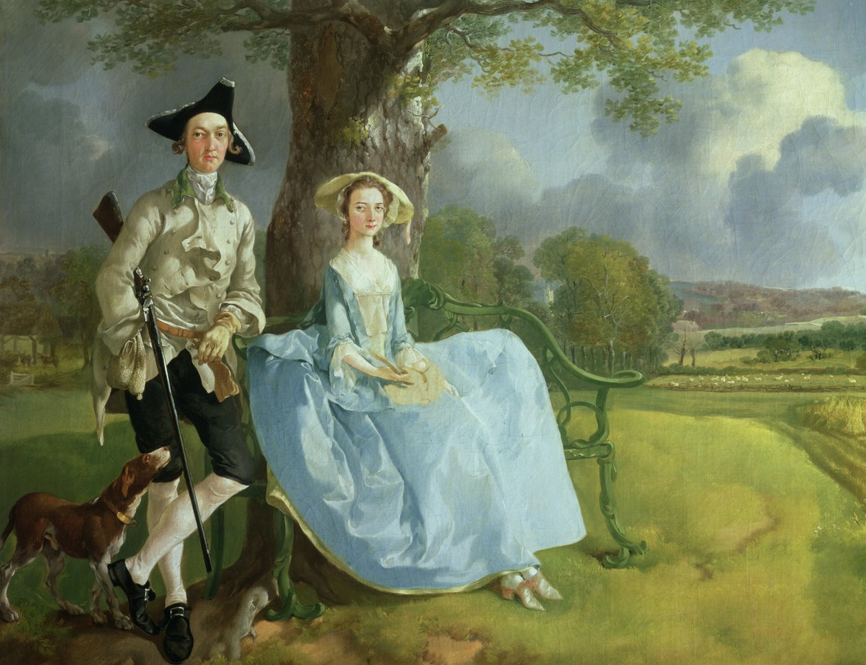 Mr og Mrs Andrews, ca. 1748-9 olie på lærred detalje fra 467 af Thomas Gainsborough