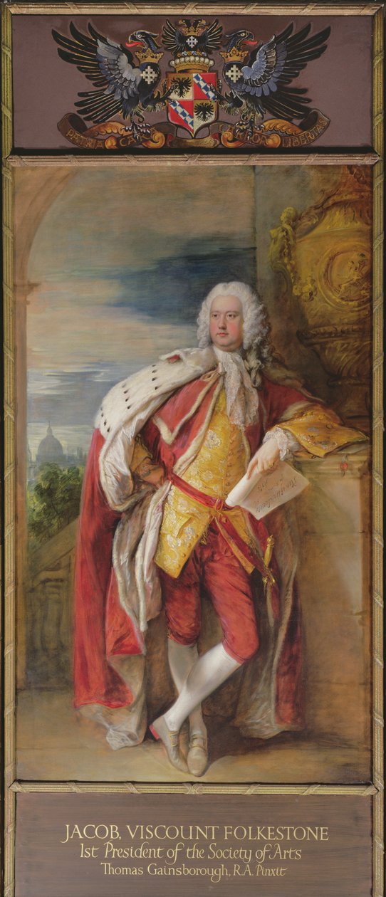 Portræt af Jacob Bouverie, førsteviscount Folkestone og første præsident for Society of Arts, 1776 af Thomas Gainsborough