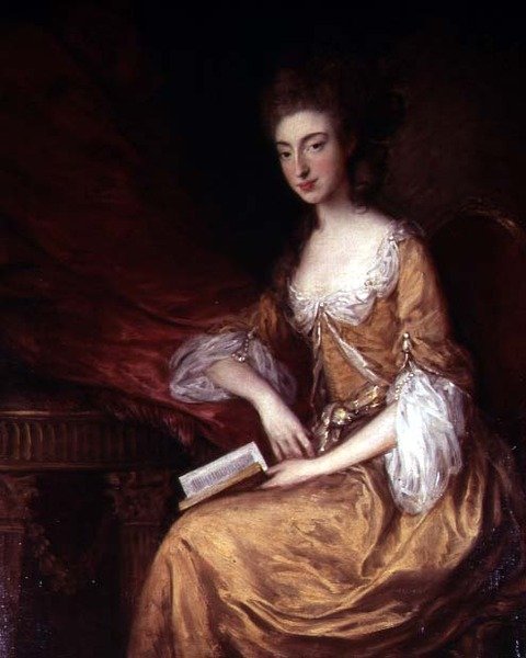 Portræt af en dame med en bog af Thomas Gainsborough