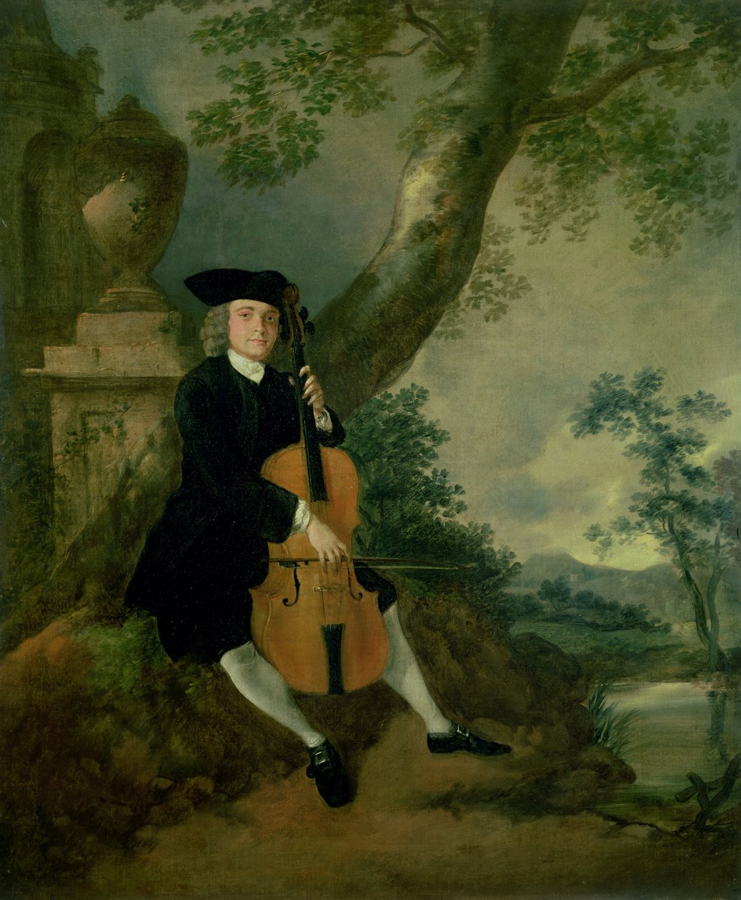 Præsten John Chafy spiller en cello af Thomas Gainsborough