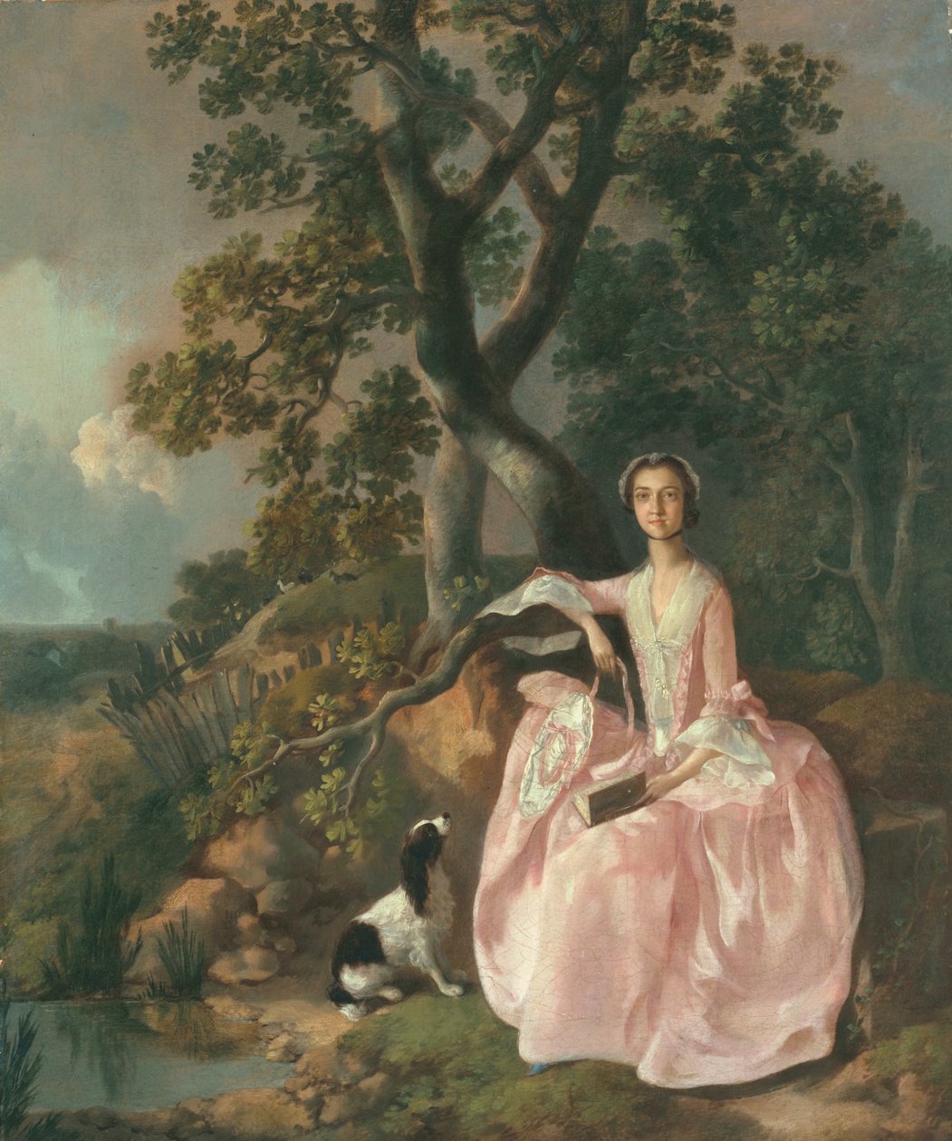 Kvinde med en spaniel, ca. 1749 af Thomas Gainsborough