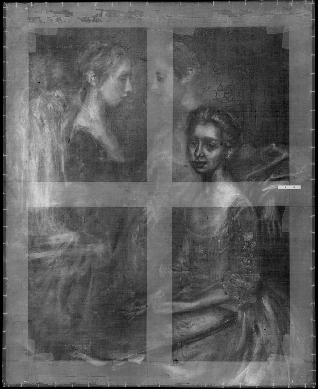 Røntgenbillede af Portrait of the Artists Daughters, ca. 1763-64 (se også 183440) af Thomas Gainsborough