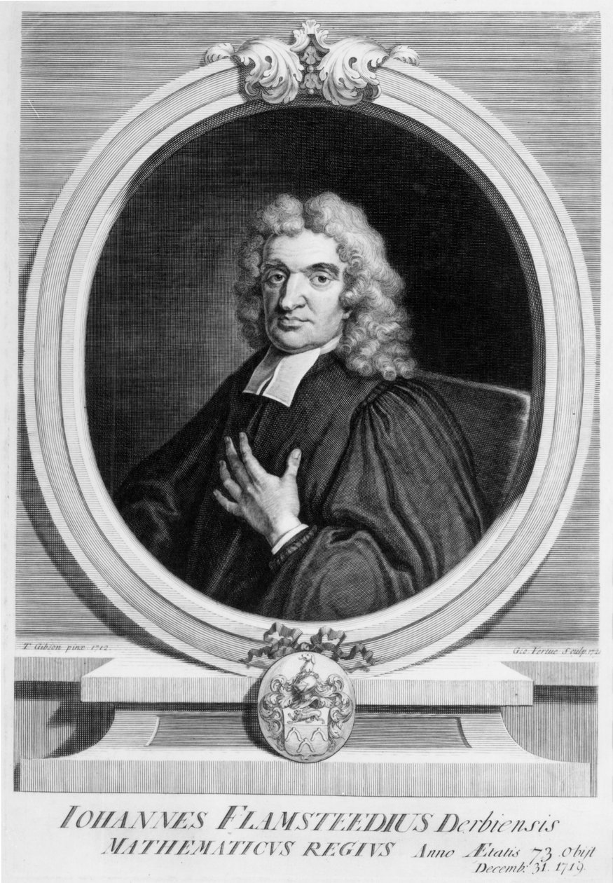 Sir John Flamsteed, graveret af George Vertue, 1719 af Thomas Gibson