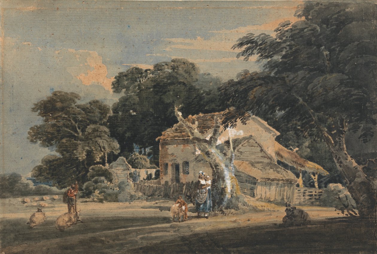 En Devonshire Farm af Thomas Girtin