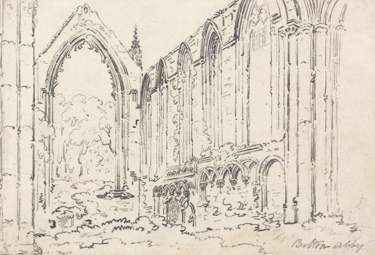 Bolton Abbey, Lancashire af Thomas Girtin