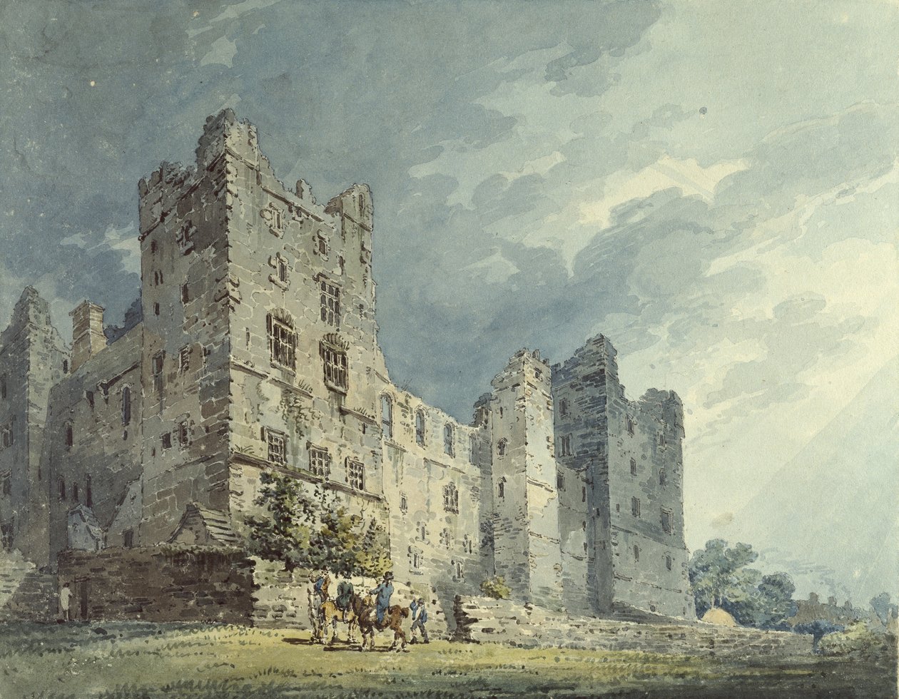 Bolton Castle, Yorkshire (akvarel over indikationer i grafit) af Thomas Girtin