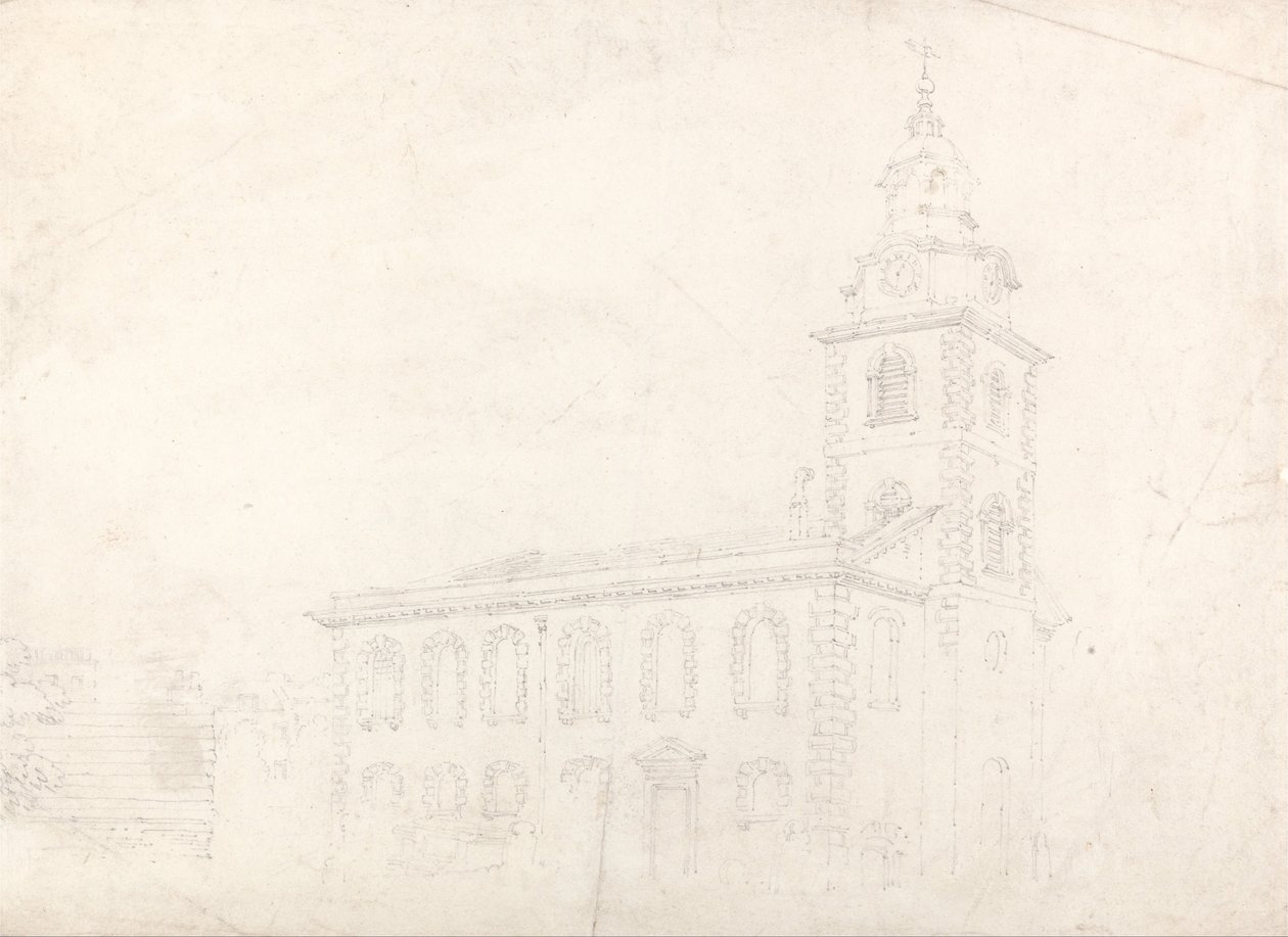 Christ Church, Blackfriars, London af Thomas Girtin