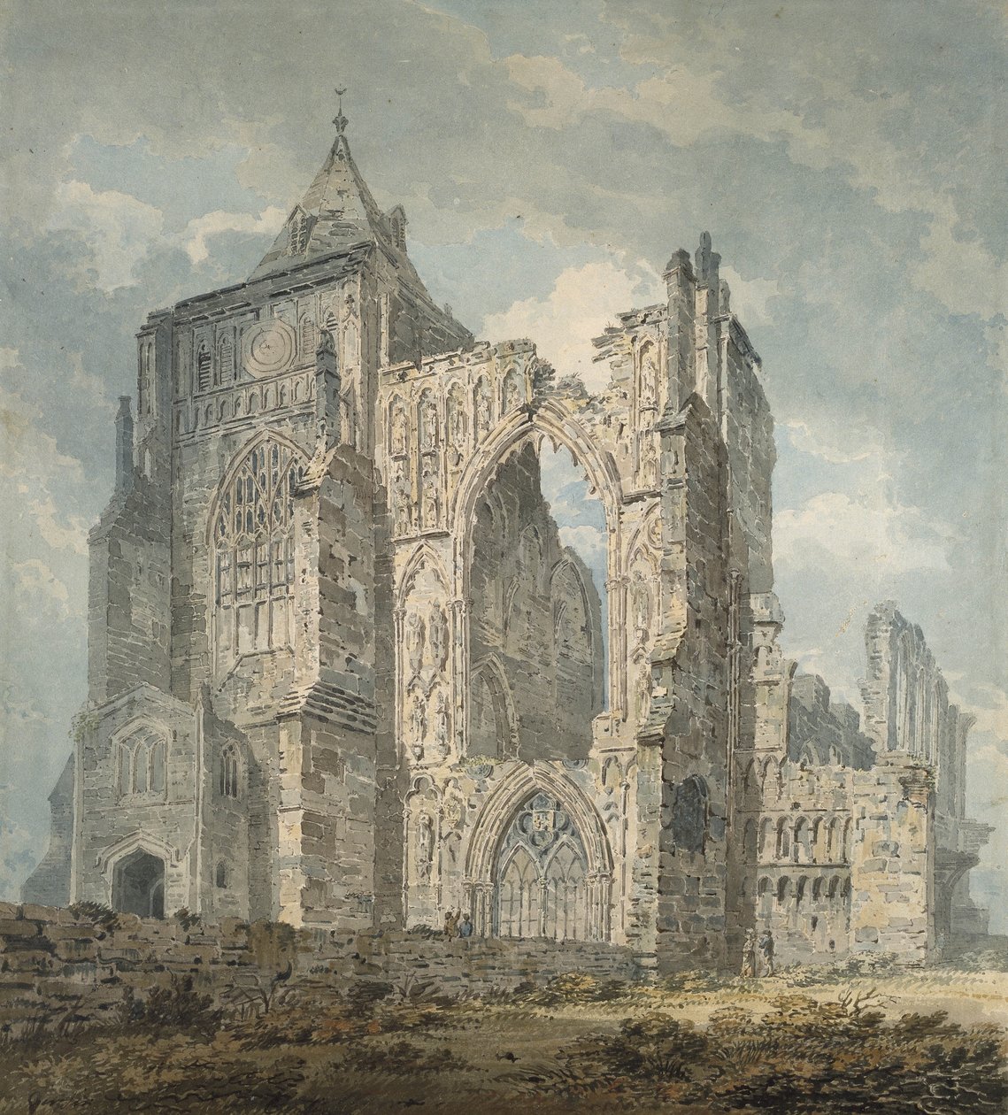 Crowland Abbey, Lincolnshire, 1793-94 (wc over blyant på papir) af Thomas Girtin